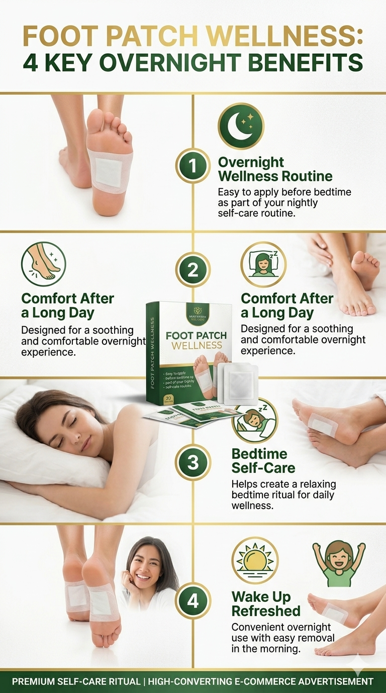 Premium Herbal Foot Wellness Patch – Overnight Comfort Pads (10 Patches)
